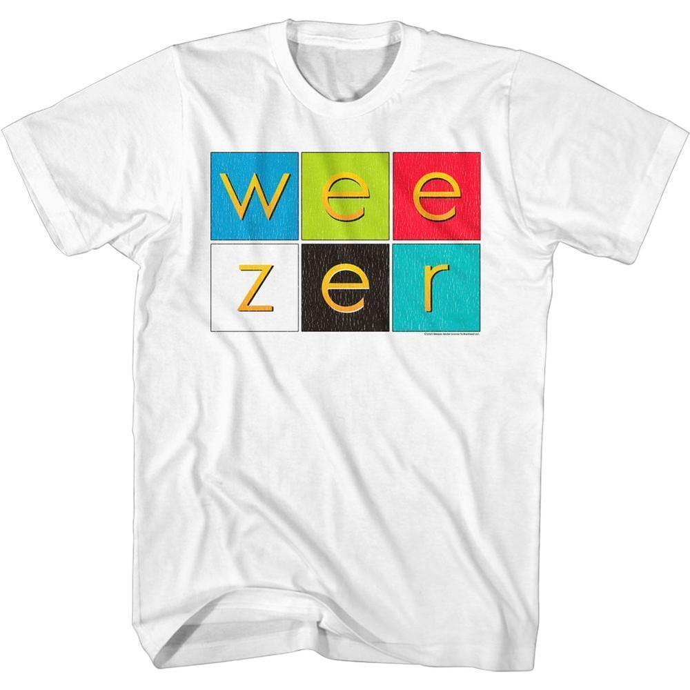 Weezer Album Color Squares White T Shirt